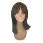 14 inch bob wig kinky straight with bangs color 1B