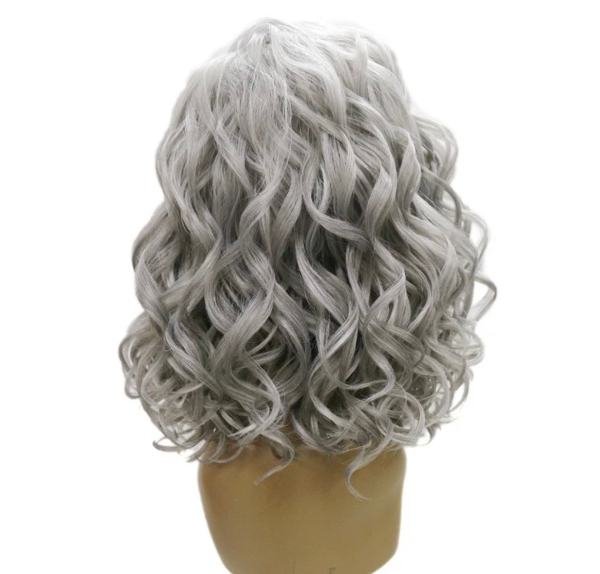 Silver Gray Loose Body Wave Synthetic Wig 12 inches