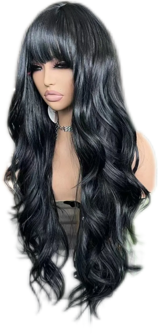 24 inch Body Wave Synthetic Wig with Bangs