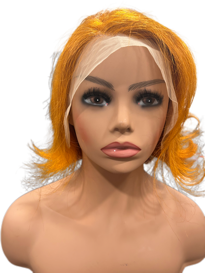 Peruvian Human Hair HD Lace Front Pixie Cut Ginger Color